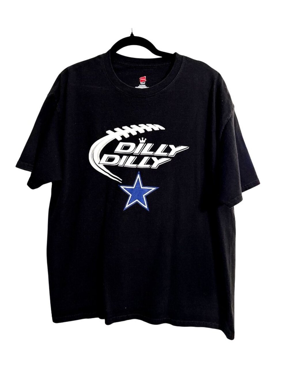 Dilly Dilly Football Graphic Black Hanes Tagless T-Shirt XL 100% Cotton